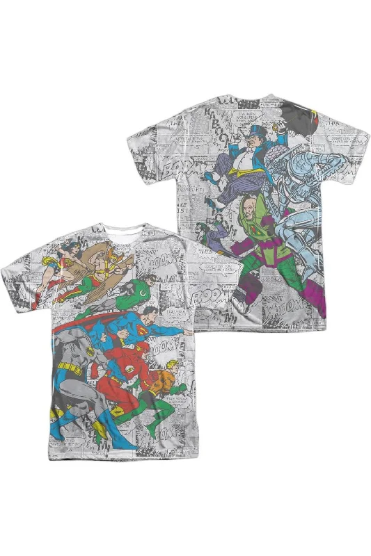 Men's Shirts with French CuffsDC Comics Face Off (Front/Back Print) Short Sleeve Adult Poly Crew Tee / T-Shirt Men's Shirts with French CuffsDC Comics Face Off (Front/Back Print) Short Sleeve Adult Poly Crew Tee / T-Shirt