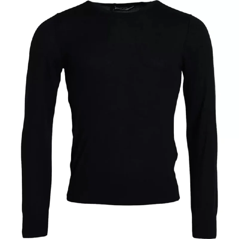 Men's Sweaters with Low-Neck DesignsDolce & Gabbana Cashmere Crew Neck Pullover Men's Sweater