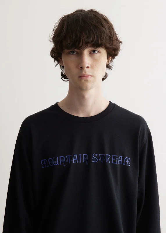 Men's Shirts with Lace-Up HemlinesLong Sleeve Crew Neck T-Shirt
