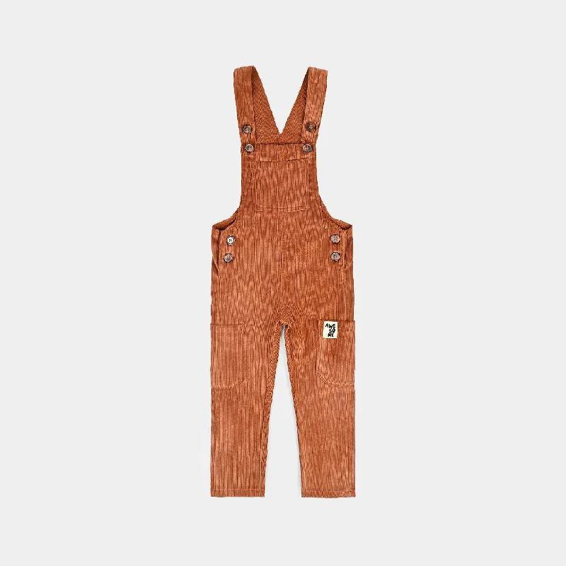 Boys Corduroy Over All Awesome-Rust