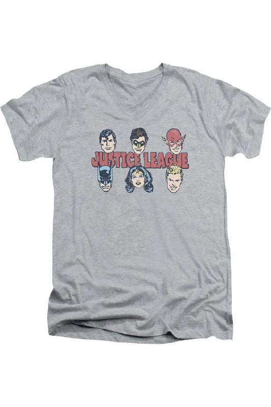Men's Shirts for Beach OutingsDC Comics Justice Lineup Short Sleeve Adult V Neck Premium Cotton Tee / T-Shirt Men's Shirts for Beach OutingsDC Comics Justice Lineup Short Sleeve Adult V Neck Premium Cotton Tee / T-Shirt