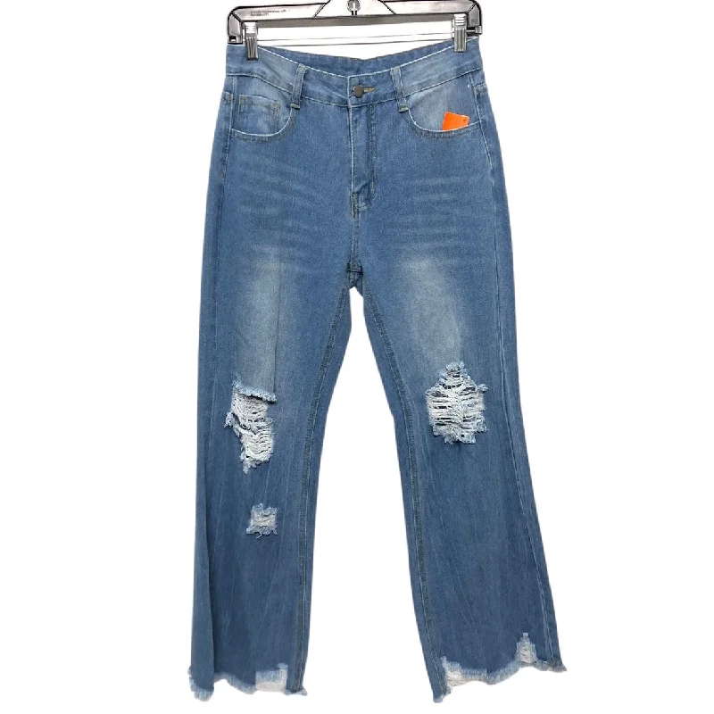 Men's Jeans with Embroidered LogosJeans Wide Leg By Buddy Love In Blue Denim, Size:S Men's Jeans with Embroidered LogosJeans Wide Leg By Buddy Love In Blue Denim, Size:S