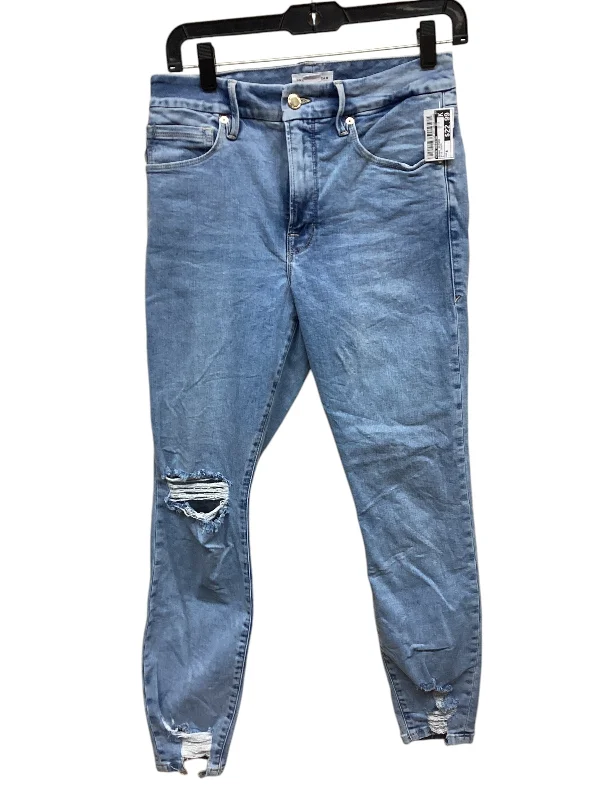 Men's Jeans with Fashionable RipsJeans Skinny By Good American In Blue Denim, Size: 6 Men's Jeans with Fashionable RipsJeans Skinny By Good American In Blue Denim, Size: 6