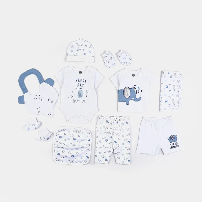 Infant Boys Cotton Interlock 10 Piece Set Elephant