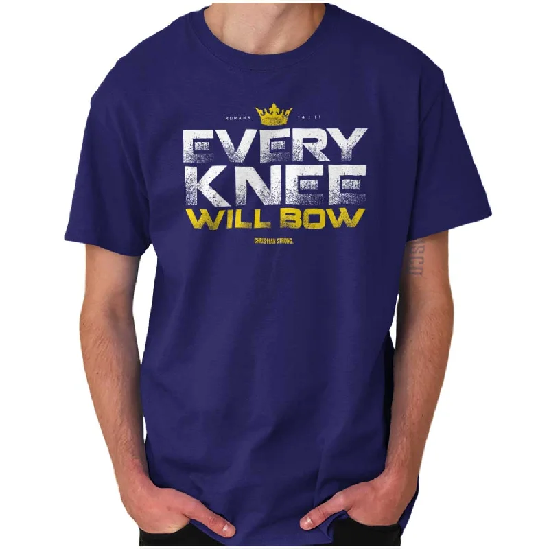 Stylish Men's Graphic T-ShirtsEvery Knee Will Bow Crown T Shirt
