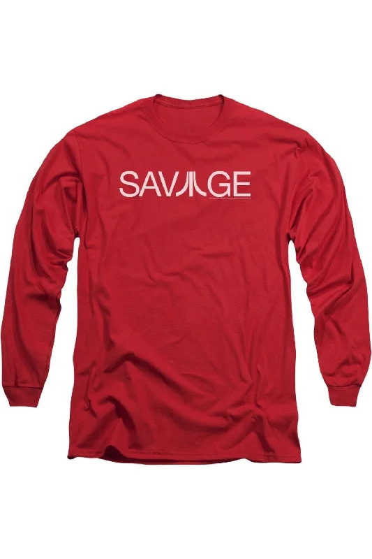Men's Shirts with Ruffled HemlinesAtari Savage Long Sleeve Adult Tee / T-Shirt