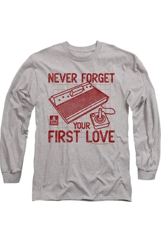 Men's Shirts with Elastic WaistbandsAtari First Love Long Sleeve Adult Tee / T-Shirt Men's Shirts with Elastic WaistbandsAtari First Love Long Sleeve Adult Tee / T-Shirt