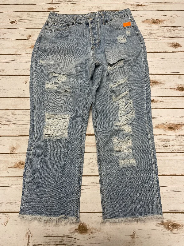 High-Quality Ripped Men's JeansJeans Boyfriend By Vanilla Star In Blue Denim, Size: 14