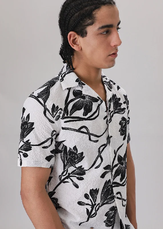 Durable Men's Work ShirtsTulip Black Print Popcorn Shirt