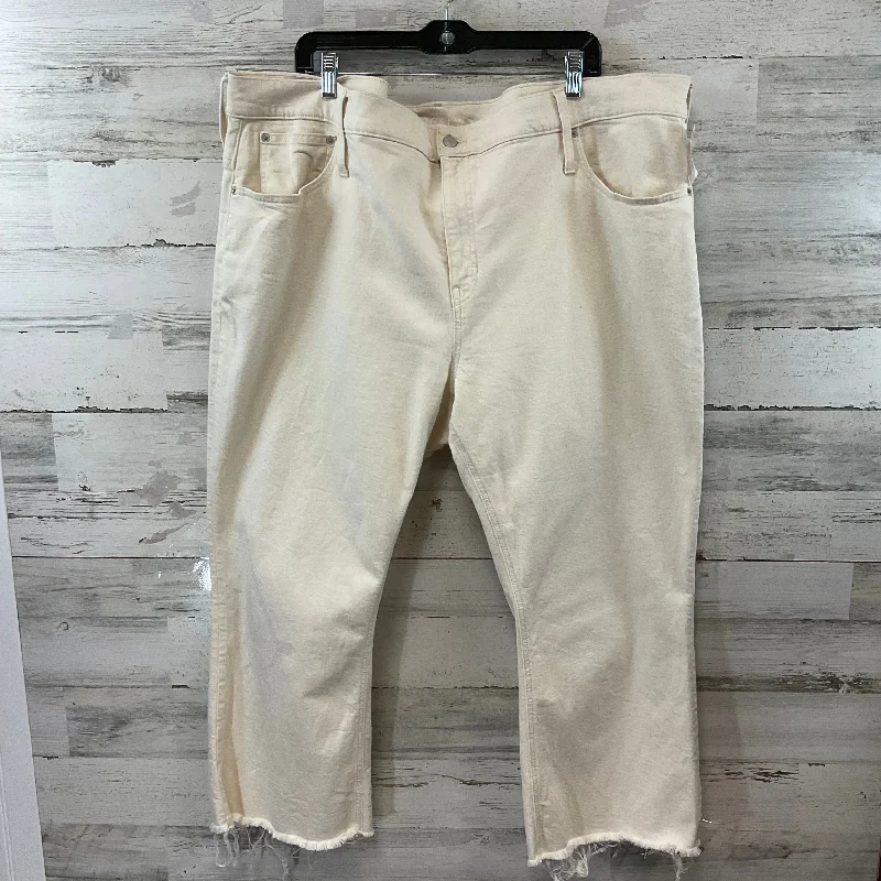 Yoked Back Men's JeansJeans Cropped By J. Crew In Cream Denim, Size: 24