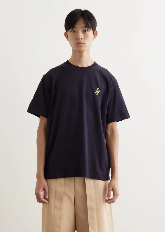 Men's Shirts with Patchwork PatternsAnchor Embroidery T-Shirt