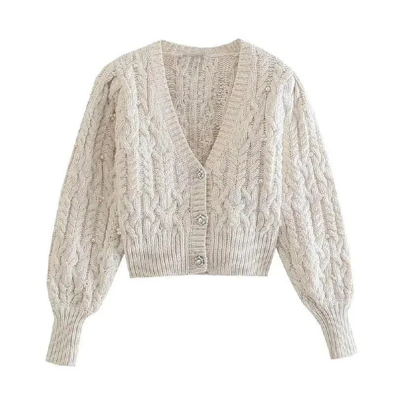 Versatile Men's Zip-Up SweatersWomen Crop Vintage Cardigan Sweaters