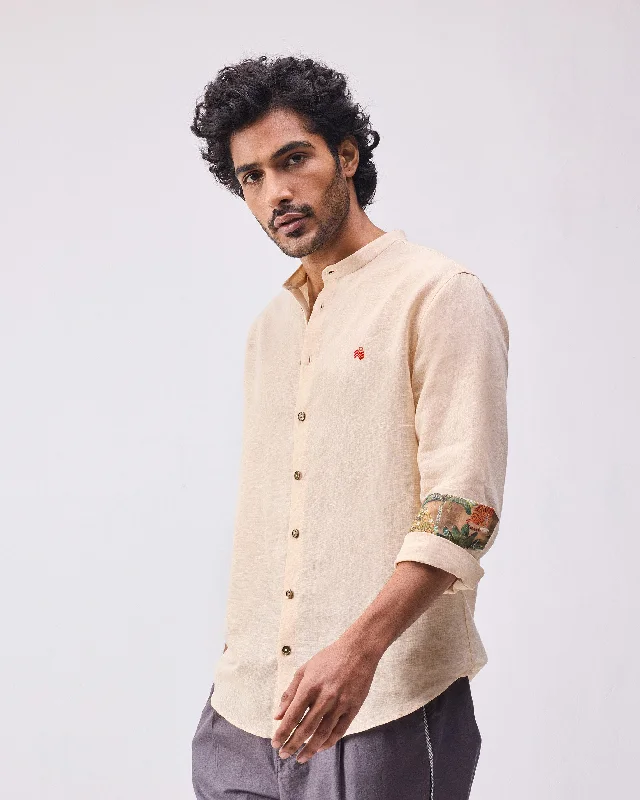 Men's Big and Tall Shirts for Added ComfortNawab Shirt - Beige