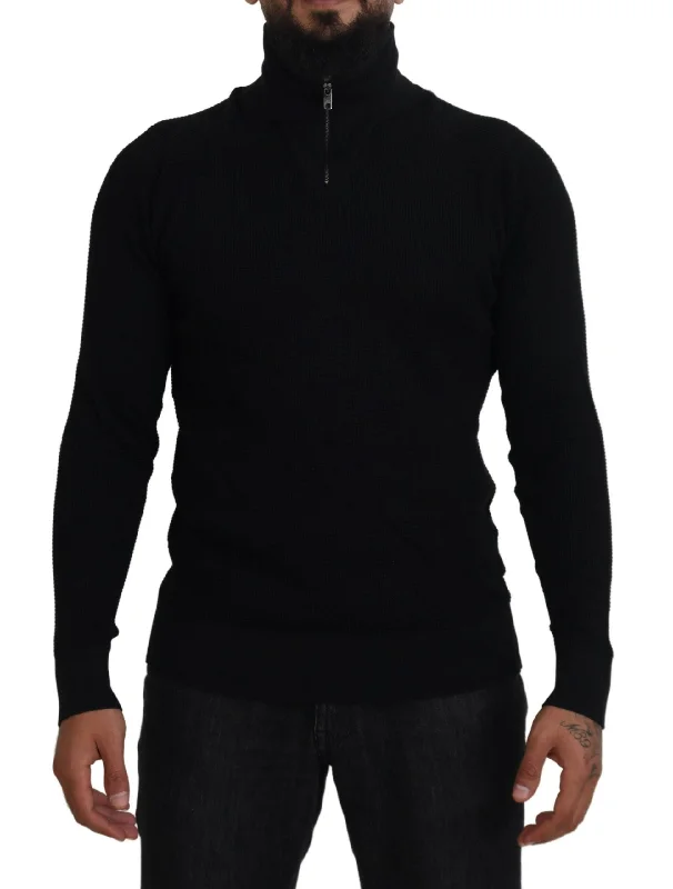 Men's Sweaters with BeadsDolce & Gabbana Elegant Silk Blend Pullover Men's Sweater