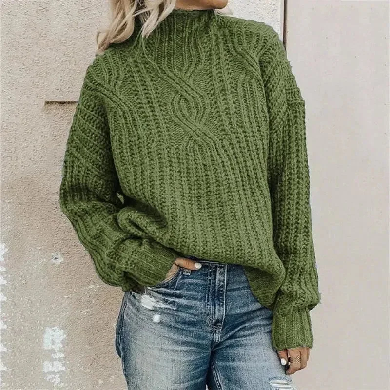 Men's Sweaters with Shawl CollarsTwist Turtleneck Women Sweaters