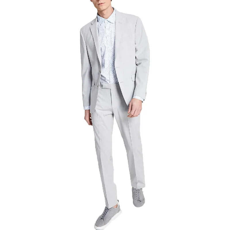 Mens Stretch Polyester Two-Button Suit