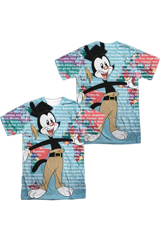 Versatile Men's Tank TopsAnimaniacs Yakko World (Front/Back Print) Short Sleeve Adult Poly Crew Tee / T-Shirt Versatile Men's Tank TopsAnimaniacs Yakko World (Front/Back Print) Short Sleeve Adult Poly Crew Tee / T-Shirt
