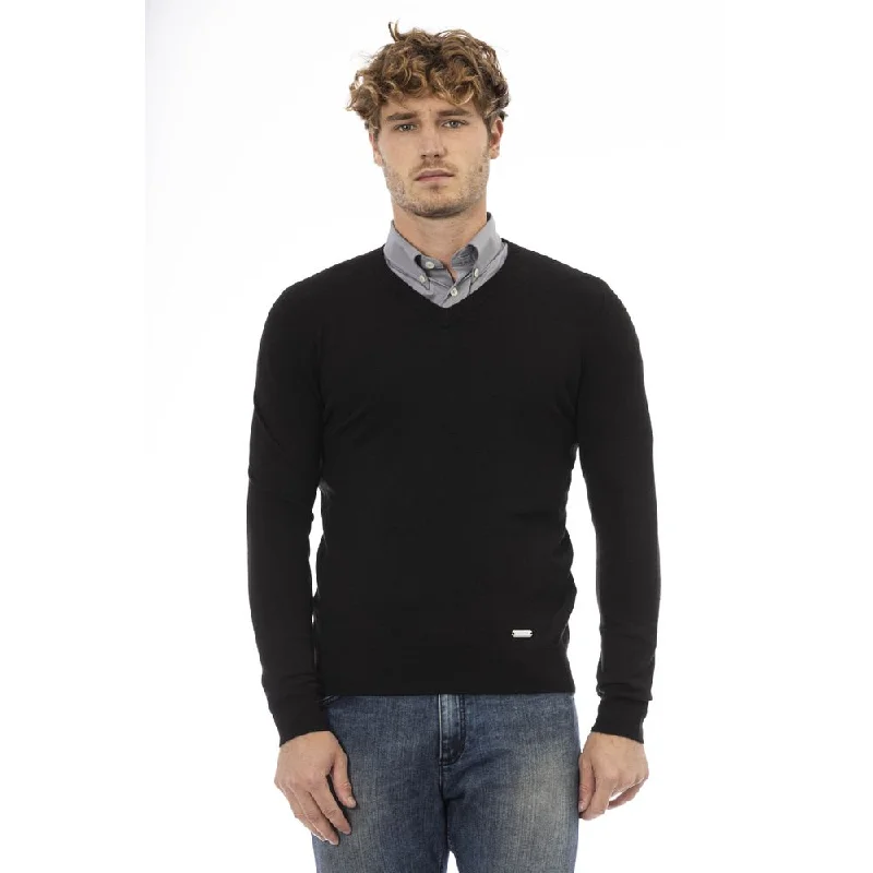 Men's Sweaters with Button-Up CollarsBaldinini Trend Wool Men Men's Sweater