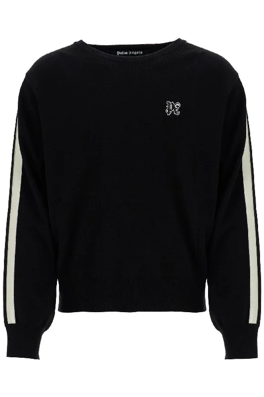 Men's Sweaters for Dressy EventsPalm Angels Men's Track Band Pullover Sweater With