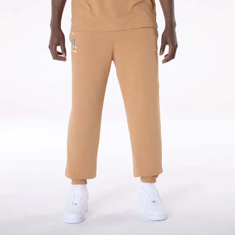 Men's Pants with Wrinkle-Resistant FabricLA Dodgers MLB League Essential Dark Beige Fleece Joggers