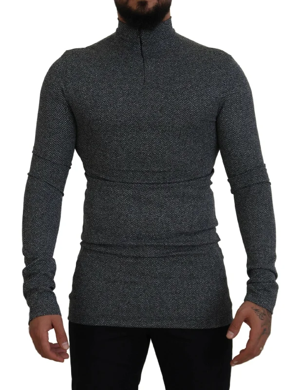 Men's Sweaters with Checkerboard PatternsDolce & Gabbana Elegant Pullover Men's Sweater Men's Sweaters with Checkerboard PatternsDolce & Gabbana Elegant Pullover Men's Sweater