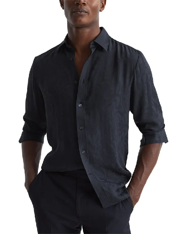 Reiss Jack Ripple Jacquard Shirt