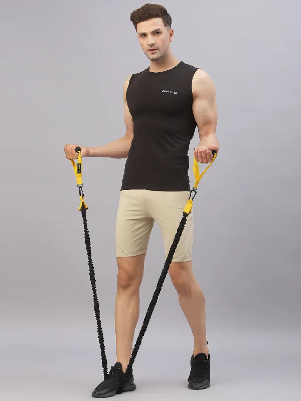 Men's Relaxed-Fit Pants for ComfortJUMP USA Men Sea Sand Rapid Dry-Fit Solid Training Short Tights
