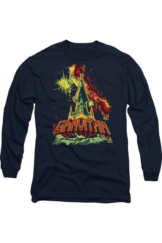 Men's Shirts with Double-Breasted DesignsAtari Blast Off Long Sleeve Adult Tee / T-Shirt Men's Shirts with Double-Breasted DesignsAtari Blast Off Long Sleeve Adult Tee / T-Shirt