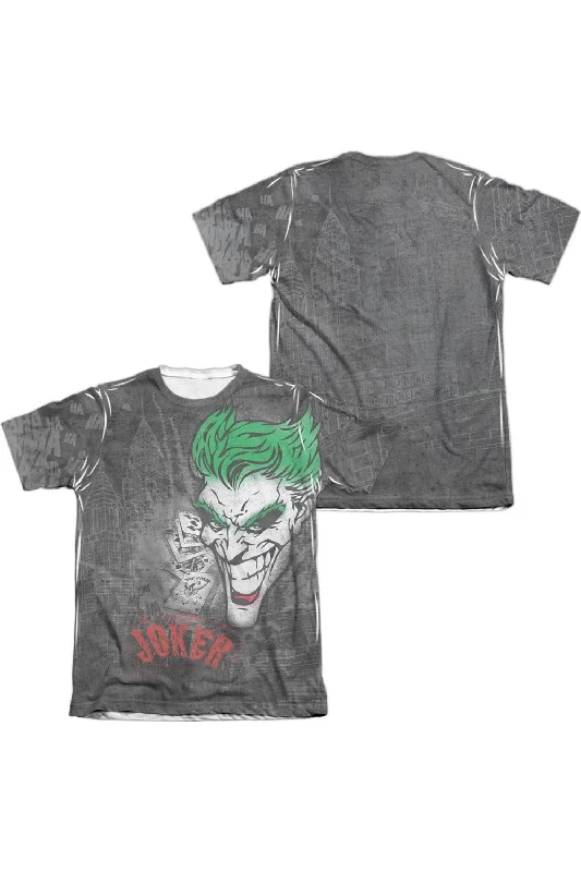 Men's Shirts with Animal PrintsBatman Joker Sprays The City (Front/Back Print) Adult 65/35 Poly/Cotton Short Sleeve Tee / T-Shirt Men's Shirts with Animal PrintsBatman Joker Sprays The City (Front/Back Print) Adult 65/35 Poly/Cotton Short Sleeve Tee / T-Shirt
