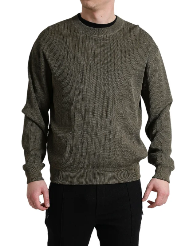 Men's Sweaters with Mock-Neck DesignsDolce & Gabbana Elegant Crew Neck Men's Sweater Men's Sweaters with Mock-Neck DesignsDolce & Gabbana Elegant Crew Neck Men's Sweater