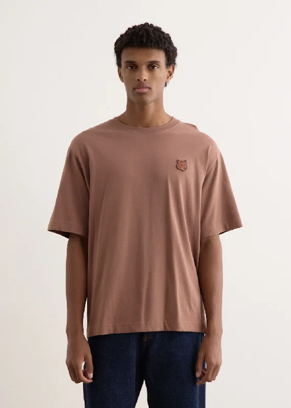 Men's Shirts with Convertible CollarsBold Fox Head Patch Oversized T-Shirt