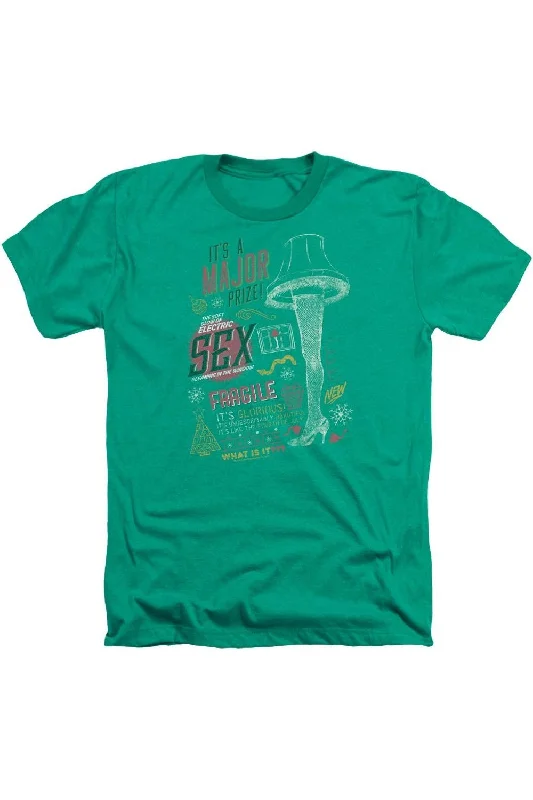 Men's Three-Quarter Sleeved TopsA Christmas Story Its A Major Prize Adult Heather Tee / T-Shirt Men's Three-Quarter Sleeved TopsA Christmas Story Its A Major Prize Adult Heather Tee / T-Shirt