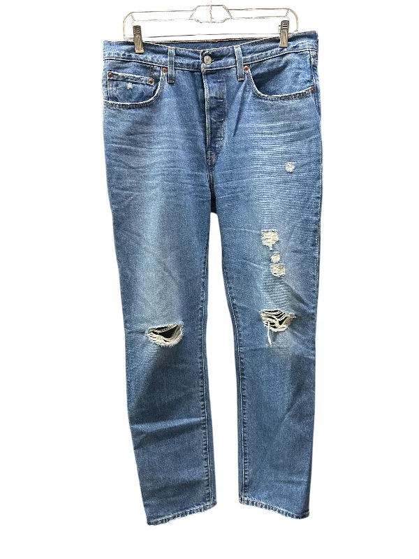 Oversized Men's JeansJeans Straight By Wrangler In Blue Denim, Size: 30