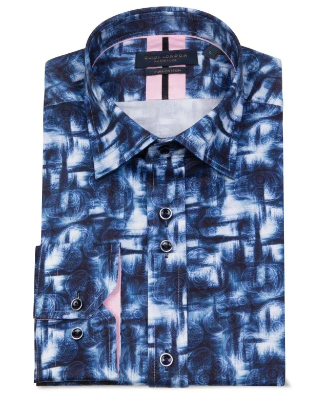 Men's Vintage T-Shirts for a Retro VibeGUIDE LONDON BOLD SKULL SHIRT - LS76863-NAVY