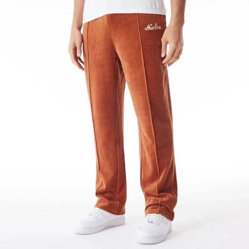 Men's Pants with Patchwork PatternsNew Era Velour Brown Track Joggers