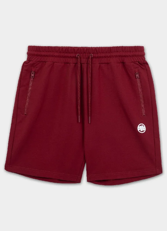 Men's Pants with Patchwork PatternsMen's sweat shorts NUGGET - Burgundy