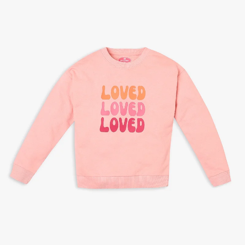 Men's Shirts with Adjustable CuffsGirl's Regular Fit Printed Sweat Tee