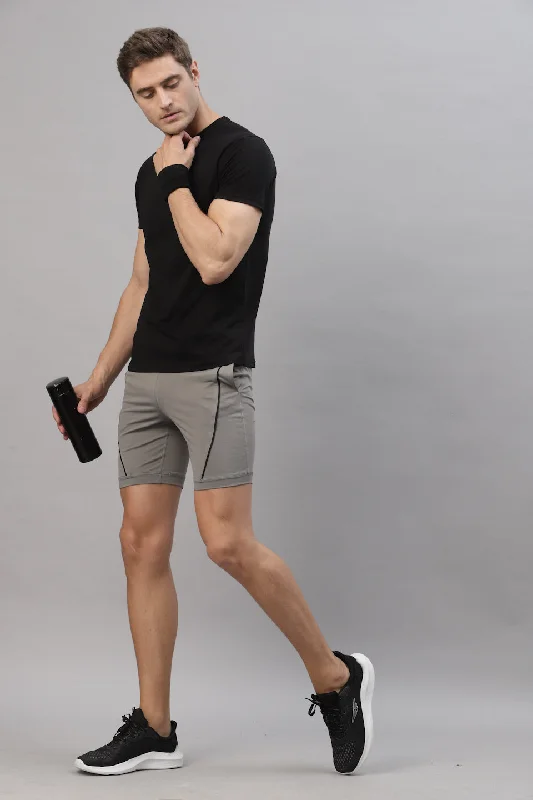 Men's Formal Trousers for BusinessJUMP USA Men Wild Grey Rapid Dry-Fit Solid Training Short Tights