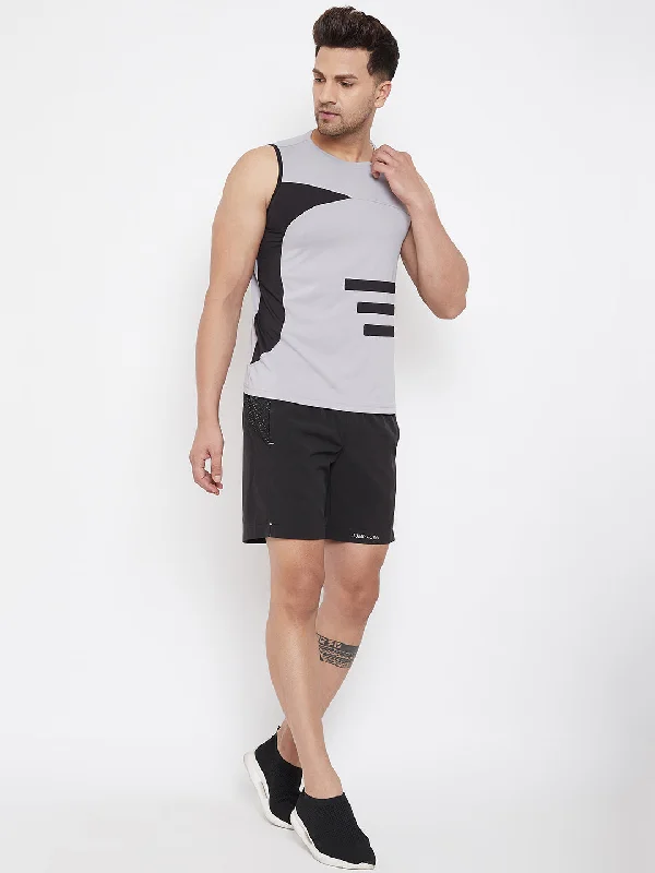 Men's Custom-Fit Pants for a Personalized TouchJUMP USA Men Black Solid Regular Fit Sports Shorts