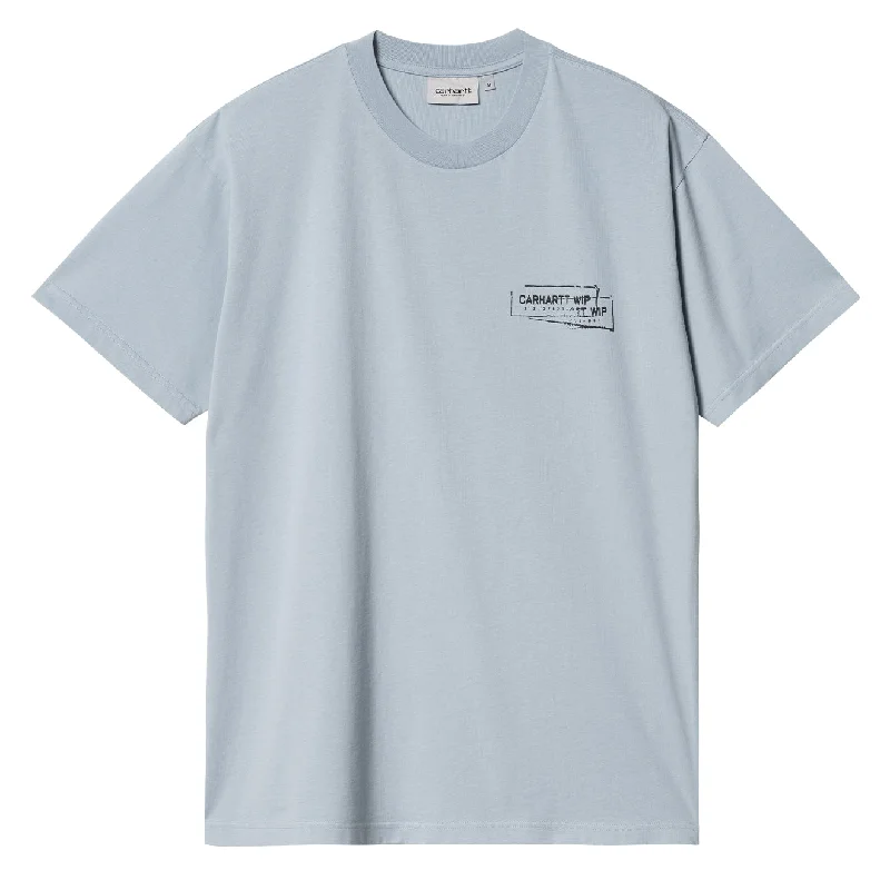 Men's Shirts with French CuffsCarhartt WIP  S/S Stamp T-Shirt Misty Sky / Black