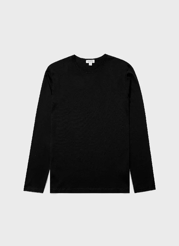 Striped Men's TopsMen's Classic Long Sleeve T-shirt in Black