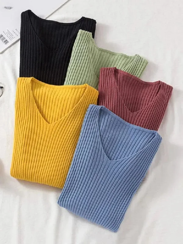 Fashionable Men's Crew-Neck SweatersV-Neck Women Pullover Sweater