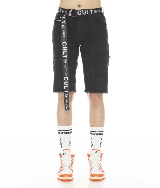 Men's Yoga Pants for FlexibilityROCKER MENS SHORT STRETCH w/ BELT IN GRUNGE