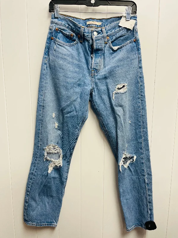 Inexpensive Rip and Tear Men's JeansJeans Straight By Levis In Blue Denim, Size: 4