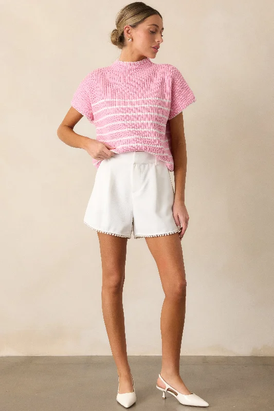 Men's Pants with Reflective Stripes for SafetyTwilight Venture Ivory Pearl Trim Shorts