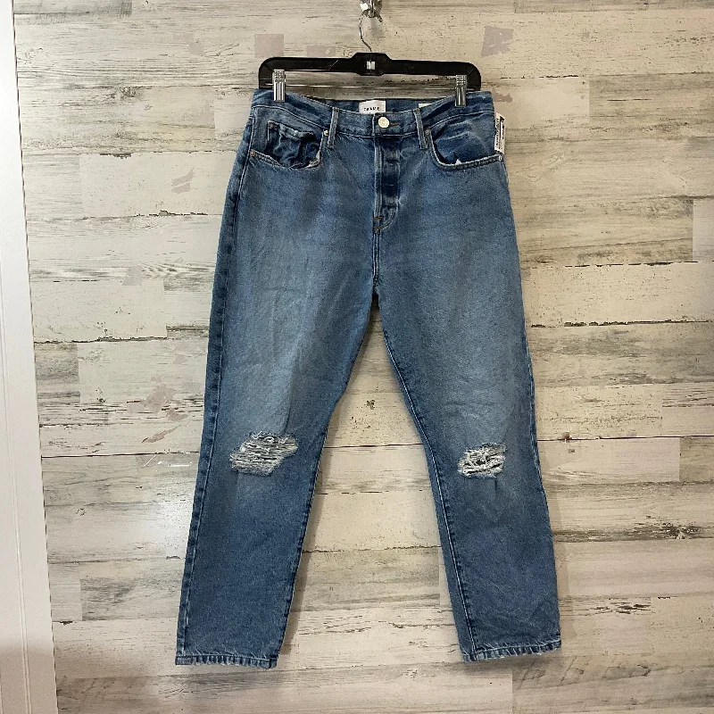 Designer Men's JeansJeans Straight By Frame In Blue Denim, Size: 8