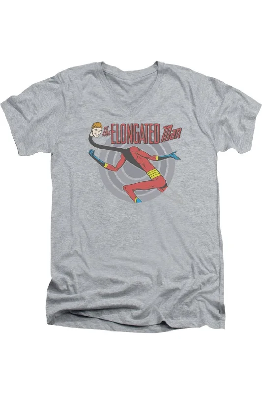 Men's Shirts with Appliquéd SleevesDC Comics Elongated Man Short Sleeve Adult V Neck Tee / T-Shirt Men's Shirts with Appliquéd SleevesDC Comics Elongated Man Short Sleeve Adult V Neck Tee / T-Shirt