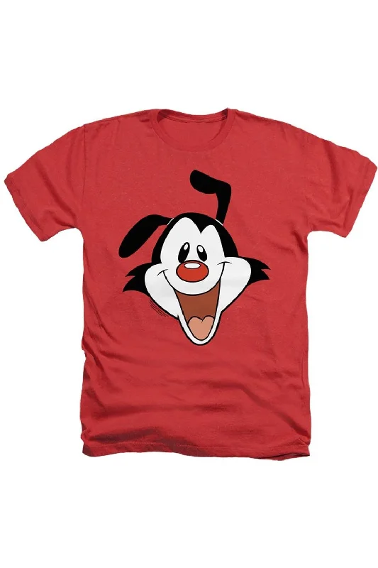 Men's Shirts with Button-Down CollarsAnimaniacs Yakko Head Adult Heather Tee / T-Shirt Men's Shirts with Button-Down CollarsAnimaniacs Yakko Head Adult Heather Tee / T-Shirt