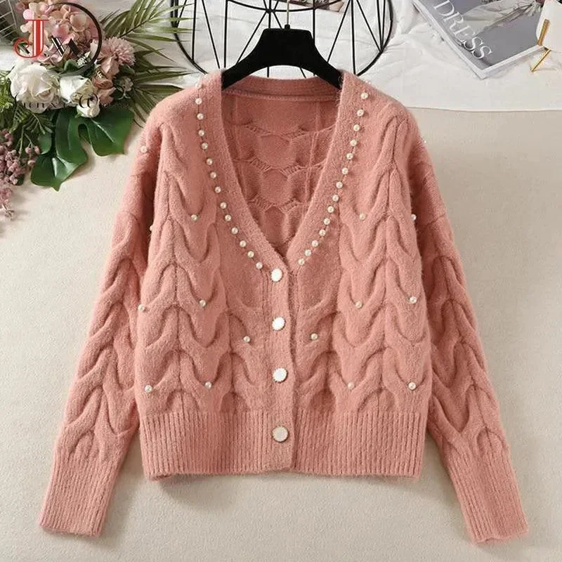Men's Sweaters for SpringBeaded Casual Women Cardigan Sweaters