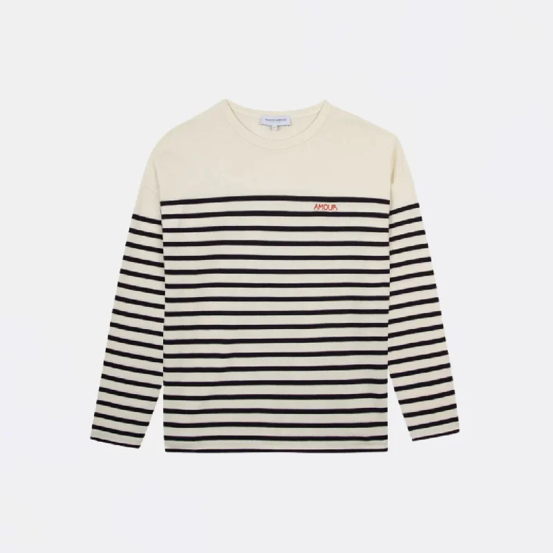 Men's Machine-Washable Shirts for Convenience"Amour" Montpar Sailor Shirt (Ivory Dark Navy) Men's Machine-Washable Shirts for Convenience"Amour" Montpar Sailor Shirt (Ivory Dark Navy)